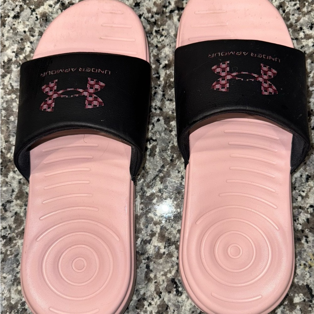 Under Armour Pink and Black Sporty Sandals